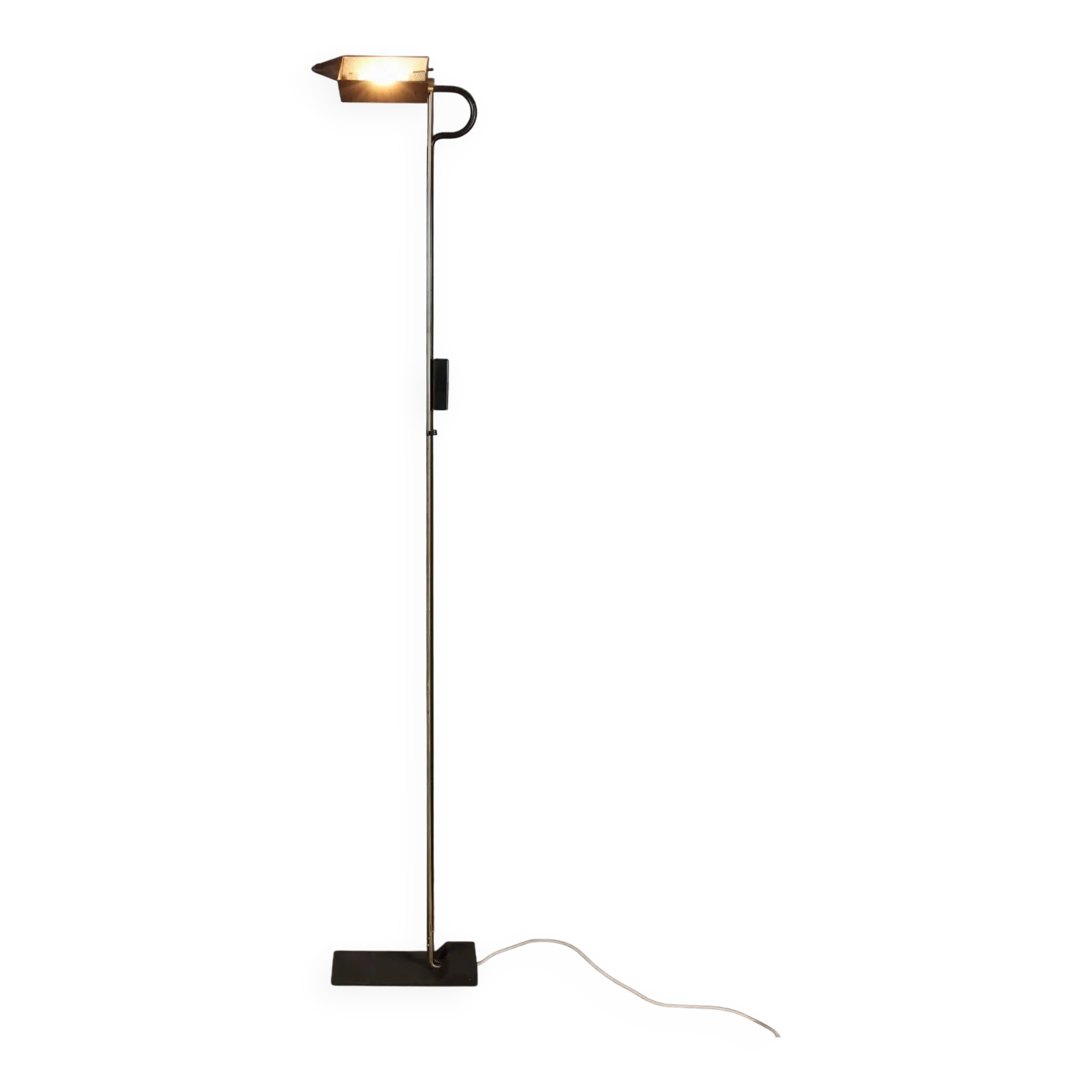 Vintage floor lamp in brass-plated metal, design, Italy, 1980s