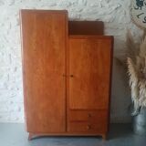 Vintage assymetrical oak cabinet