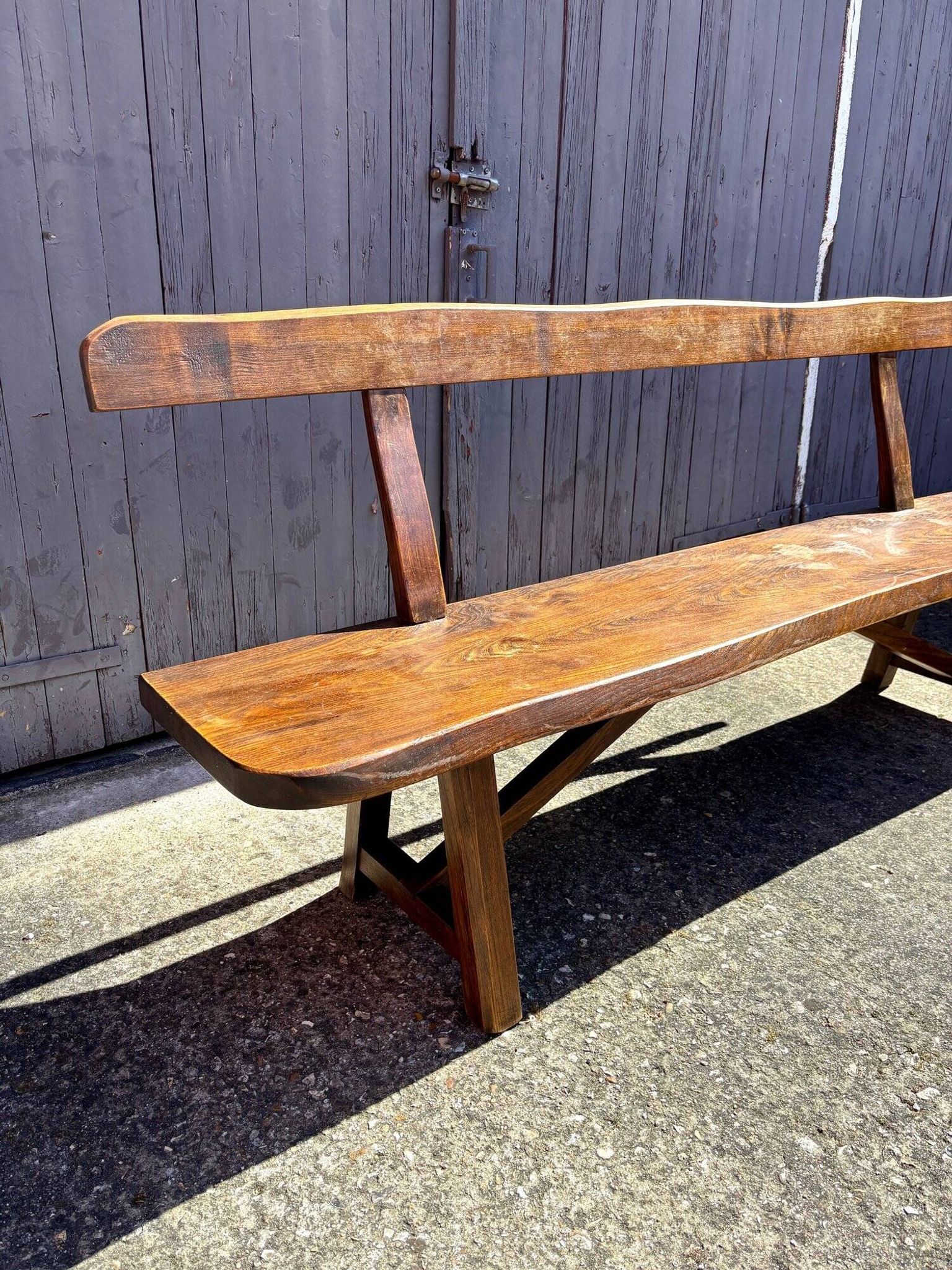 Aranjou dark wood bench from the 1980s