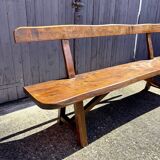Banc en bois foncé Aranjou années 1980