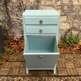Commode de salle de bain vintage vert grisé