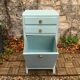 Vintage gray green bathroom chest of drawers