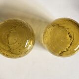 Pair of signed bubble glass cups Biot