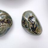 Set of "Green" decorative ceramics "Fond d'Atelier" - N.Lebrun - Belgium 1970s