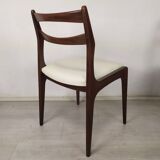 6 white leather Scandinavian chairs