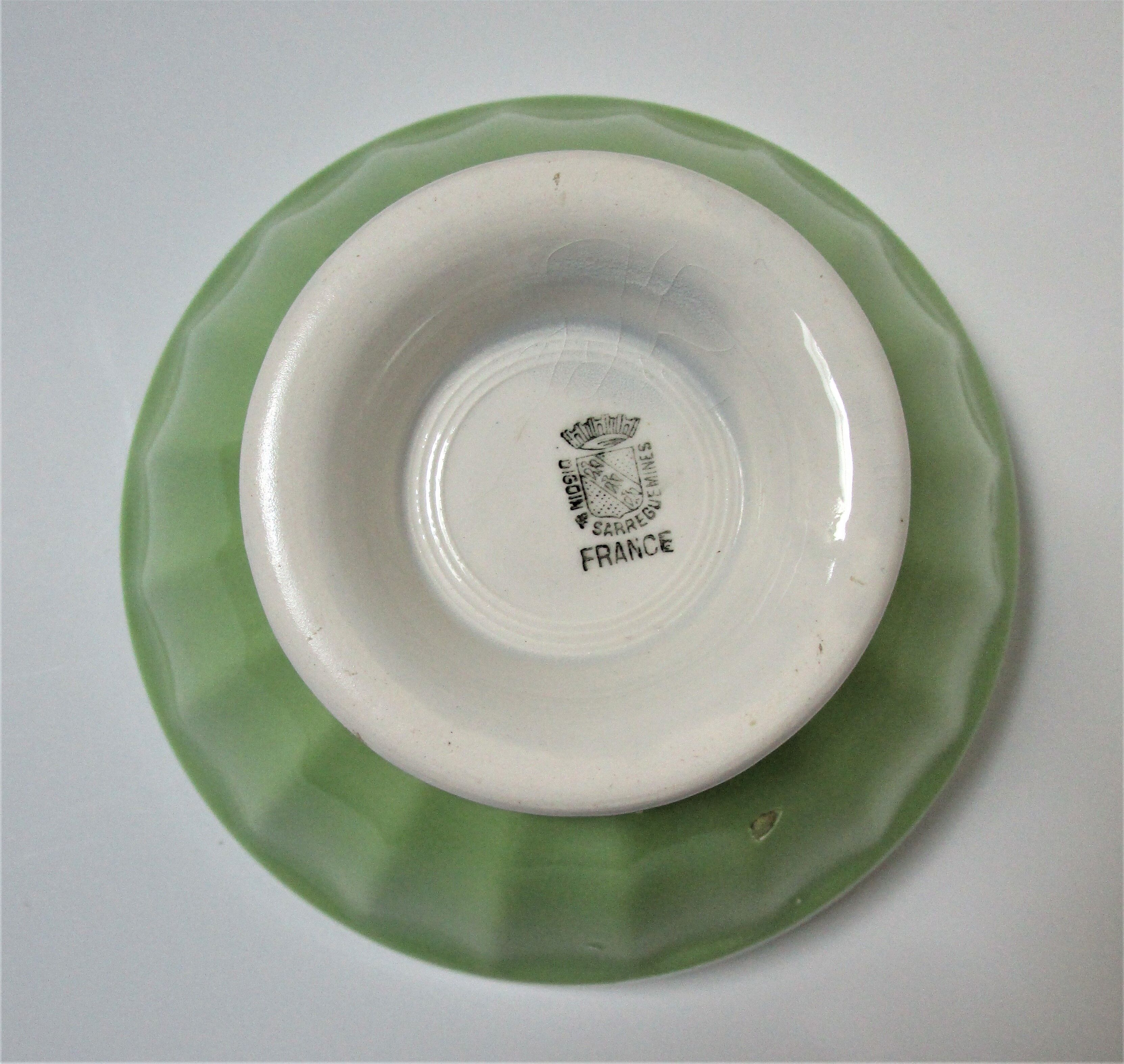 Four bowls Digoin Sarreguemines old pastel tones