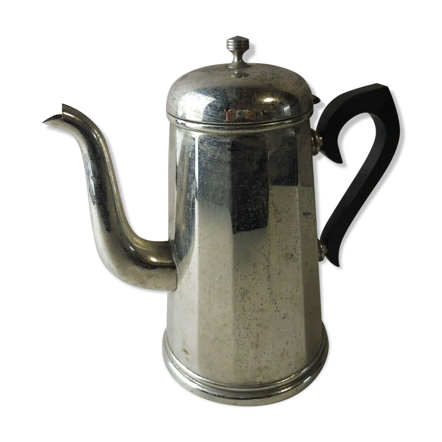 Old metal and wood pourer/coffee maker, vintage