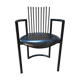 Fauteuil avant-gardiste en cuir et ressorts, Italie années 1980