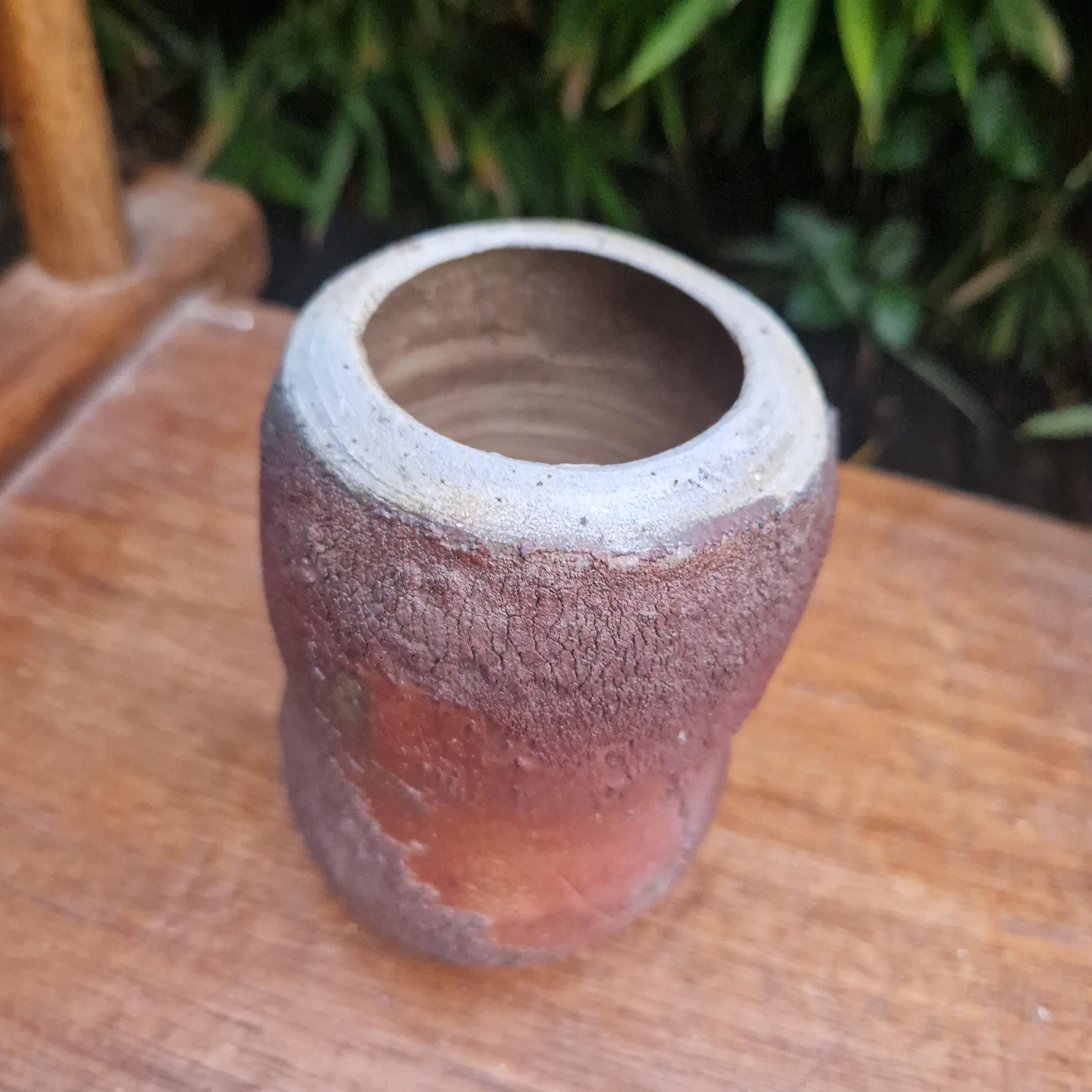 Brutalist vase in red stoneware