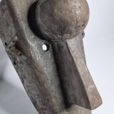 Masque N'Tomo Bambara, Mali, Bois Sculpté, Patine Ancienne, XXe, 64 cm