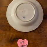 Set of 9 plates (hollow and flat) GIEN - Rooster and peonies - Late nineteenth / early twentieth century