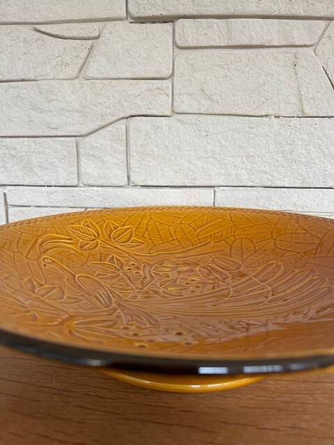 Large earthenware dish Poet Laval Drome France