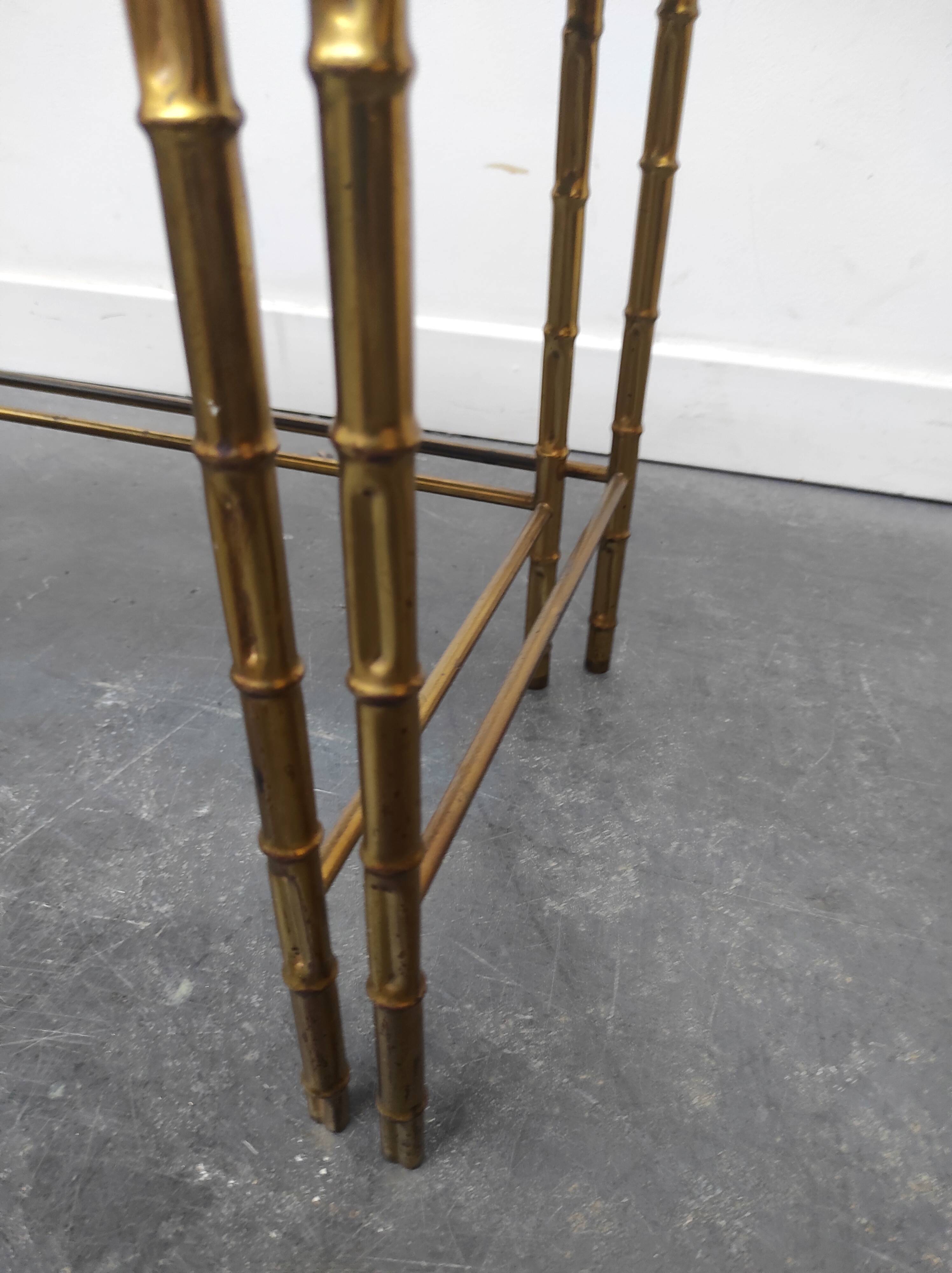 Bamboo brass coffee tables 1970