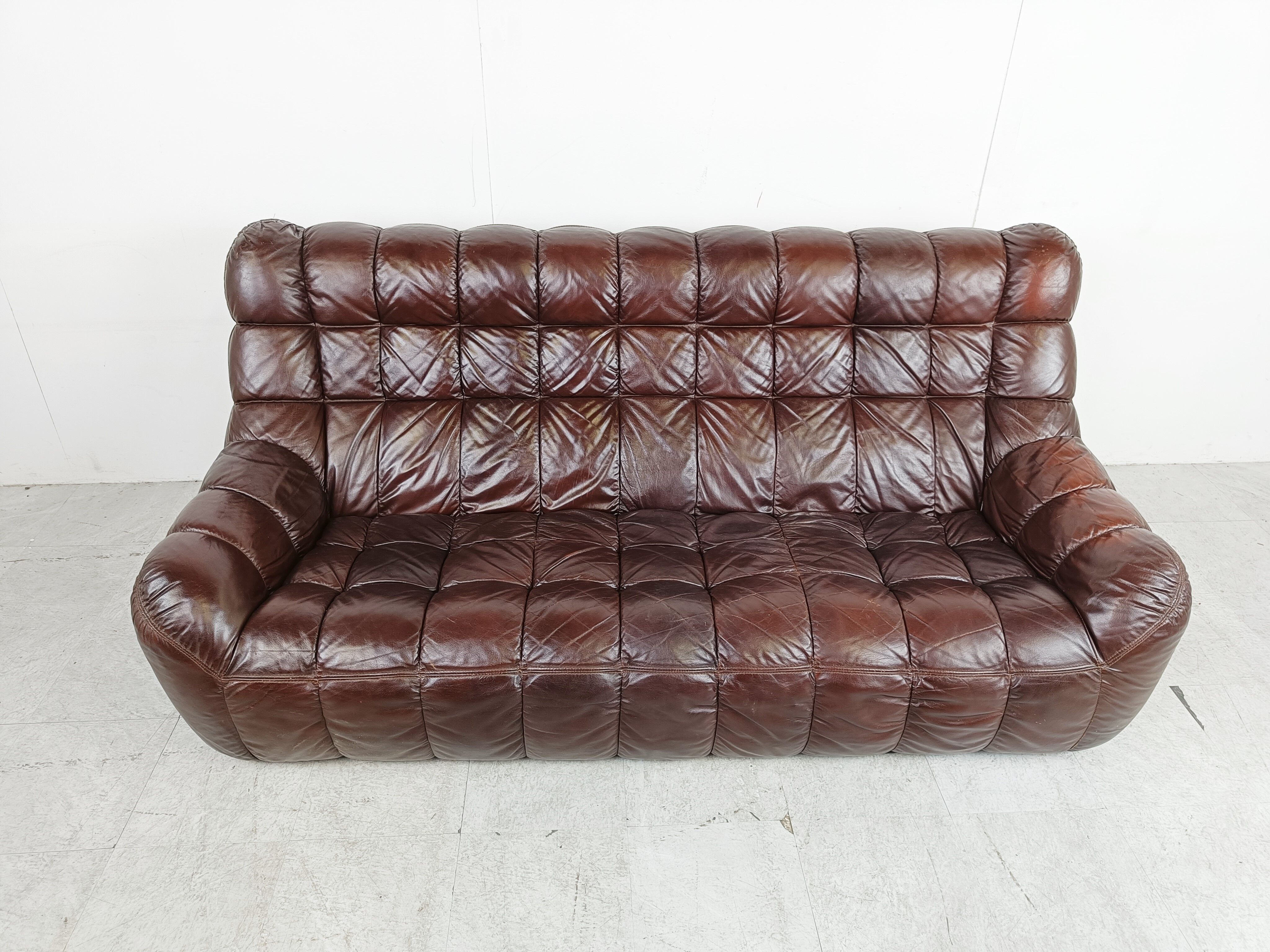 Vintage leather sofa 1970s