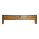Long coffre à grains en noyer formant banc, 220cm.