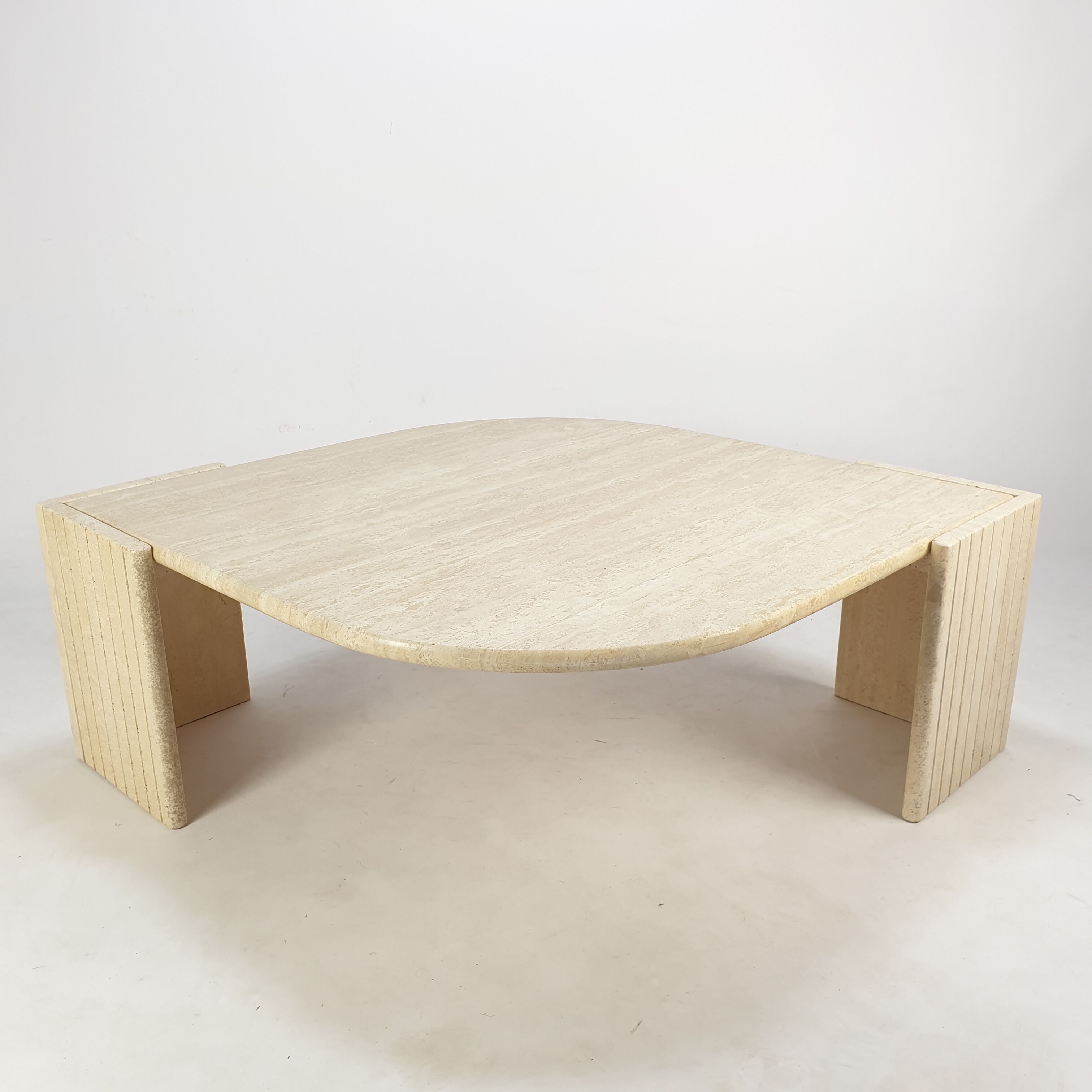 Mid-Century Italian Travertine Coffee Table, 1980's