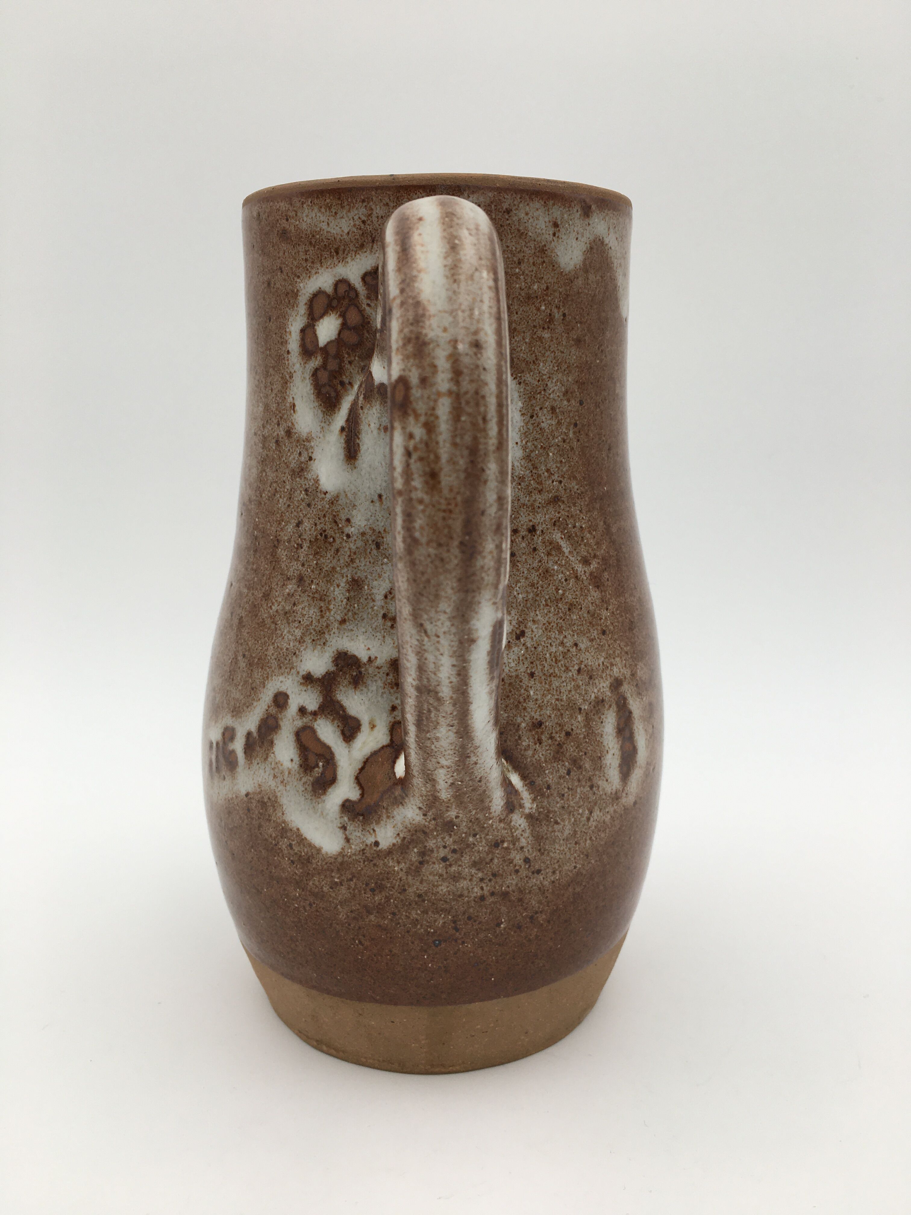 Enameled stoneware pitcher signed Roger Jacques, Stoneware from Puisaye, Nièvre - 1960s