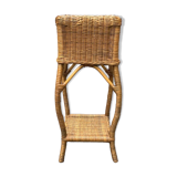 Vintage wicker and bamboo plant holder
