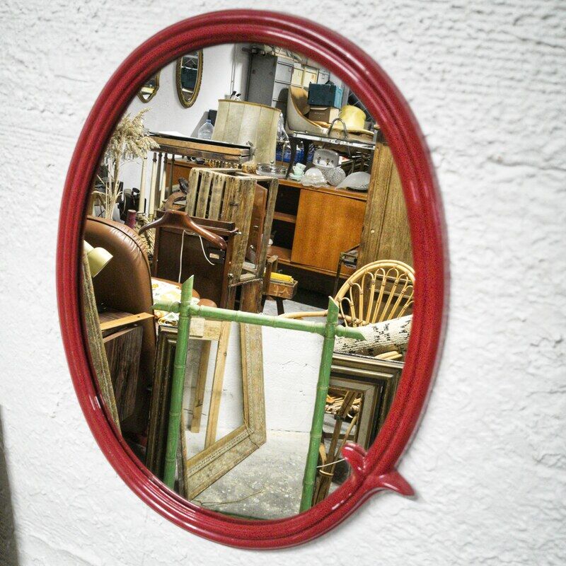 Oval cast iron mirror 39x49cm