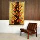 Polish kilim or wall rug with tree and blossoms motif from Cepelia, 1960s