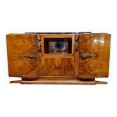 Curved Art Deco era row in light wood circa 1930-1940