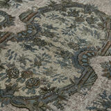 Handwoven overdyed turkish 1970s 190 cm x 302 cm grey carpet