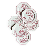 6 dessert plates in ironstone Clairefontaine, "Indiana" service.