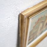 Old painting, oil on panel signed Roustin