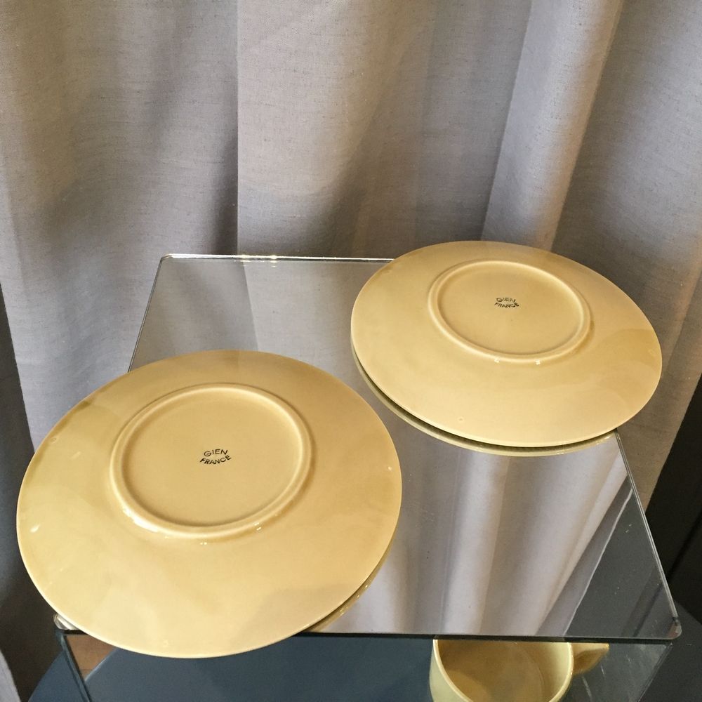 Duo of cups and under cups a chocolat or the vintage gien fleurs