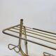 Coat rack with 4 hooks with shelf and vintage mirror in golden metal