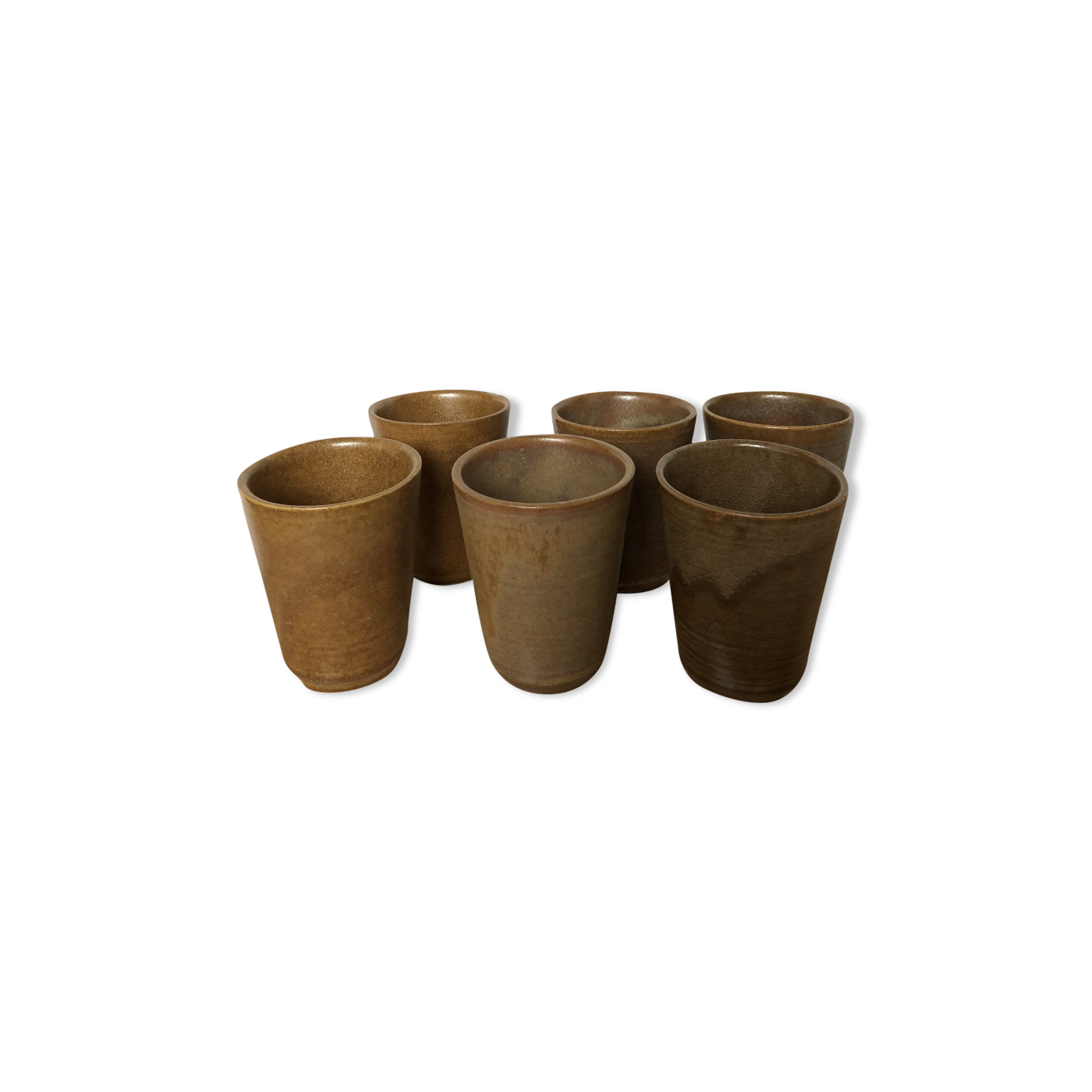 Lot 6 cups in earth-coloured stoneware
