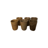 Lot 6 cups in earth-coloured stoneware