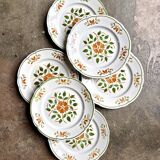 6 flat plates in glazed earthenware
