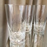 Suite de 4 verres a jus de fruits long drink en cristal taille