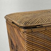 Pencil reed rattan bamboo chest or trunk, 1950s-1960s