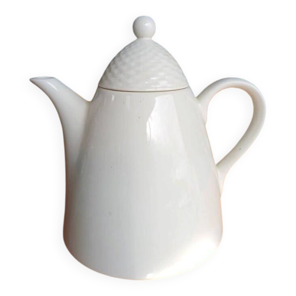 Théière, cafetière vintage en céramique blanche