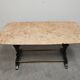 Mid-century modern coffee table in marble, brass, and wood, 1950s.