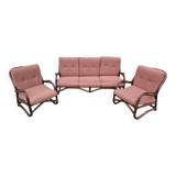 Sofa and 2 rattan armchairs from 1970
