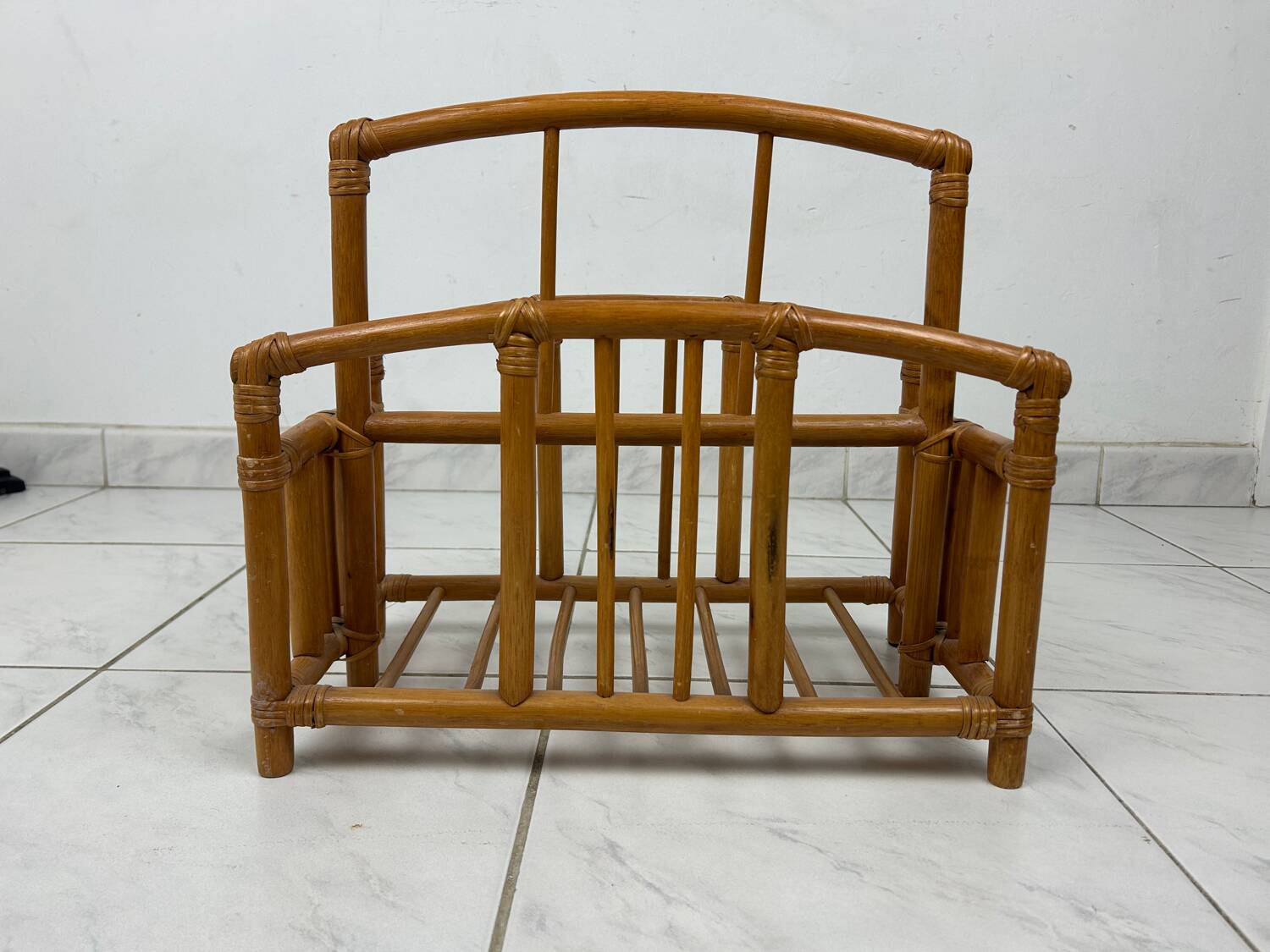 Vintage bamboo magazine rack