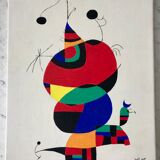 Tableau huile sur toile surréaliste Femme, oiseau, étoile