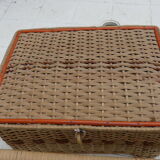 Vintage sewing box wicker bamboo 1950