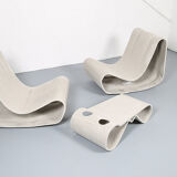 Swisspearl/Eternit Willy Guhl set of 2 Loop Chairs and 1 Loop Table