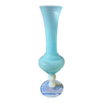 Romantic blue opaline vase