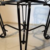 Pair of vintage wrought iron and glass side tables – Mediterranean style