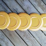 Set of glazed ceramic plates