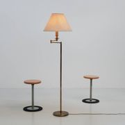 1980s patinated brass reading lamp