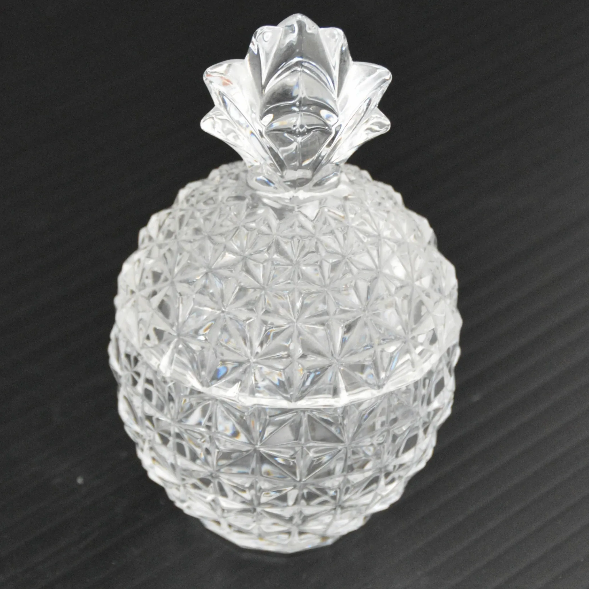 Sugar bowl / Candy dish pineapple crystal 1970