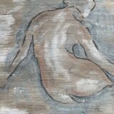 Charcoal painting on natural paper