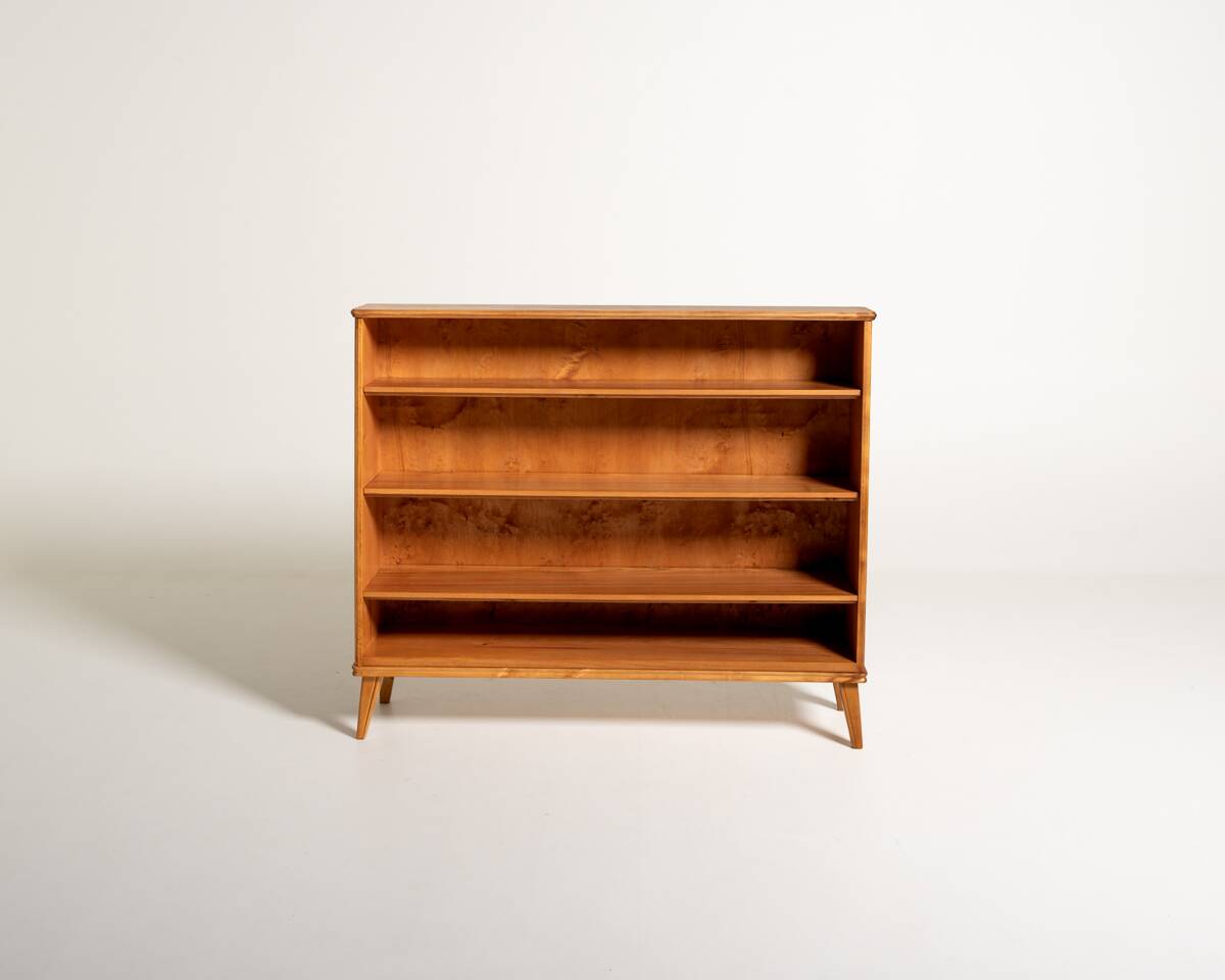Scandinavian Elm Bookcase, 1940s/50s