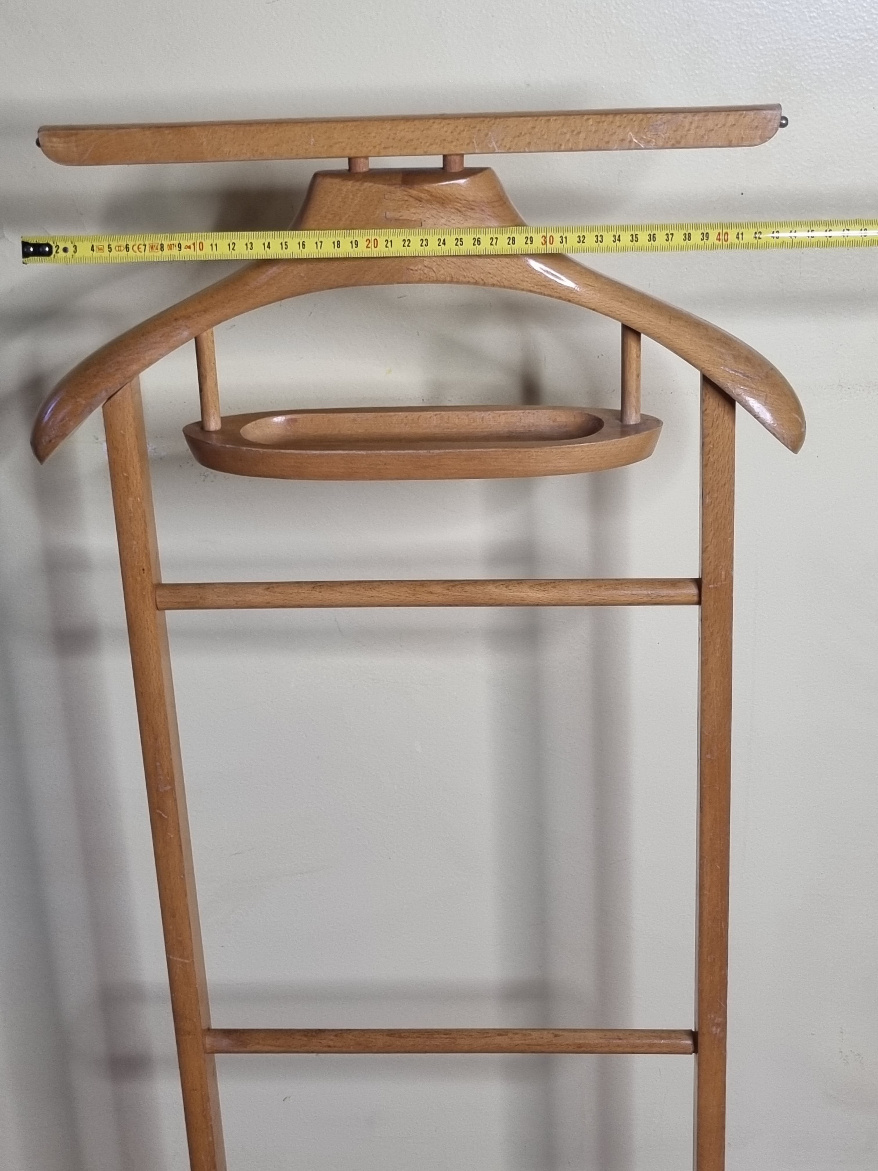 Vintage blond wood night valet, 50s-60s